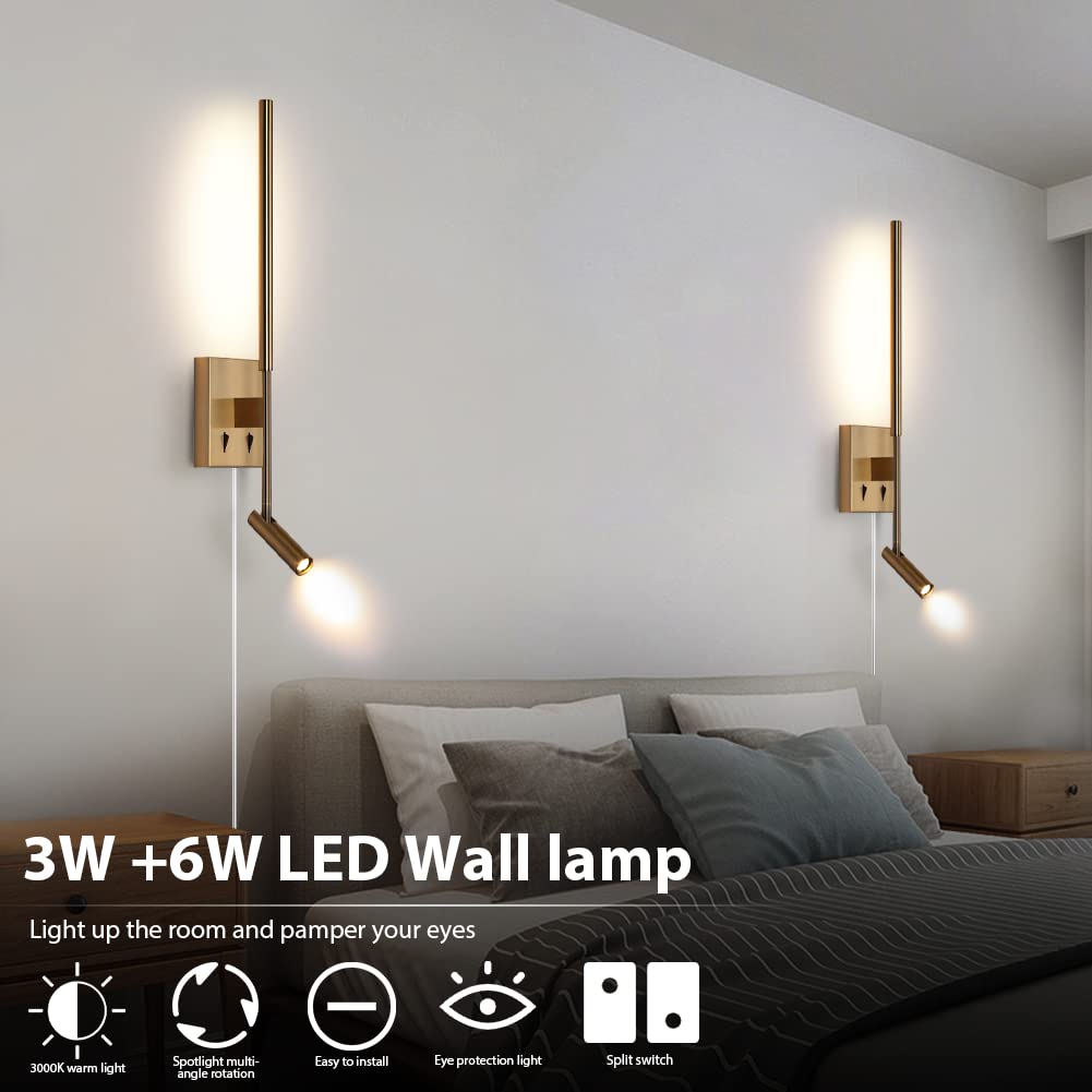 Set Of 2 Modern Wall Sconces Lamps For Bedroom, Living Room
