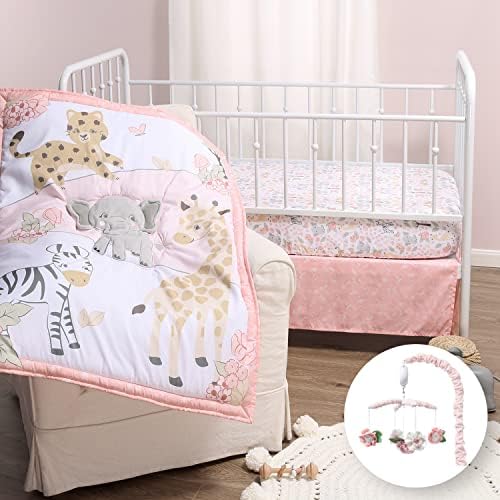 The Peanutshell Crib Bedding Set for Baby Girls, Wildest Dreams, 4 Piece Crib Set