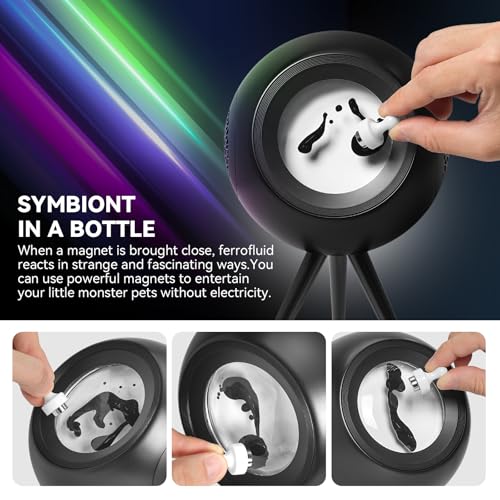 Image of sovenomund Ferrofluid Speaker - Magnetic Fluid Bluetooth Speaker Audio Visualizer with Dynamic Visual Effects and Dreamlike Colorful Lights - Dual TWS Pairing, Unique Desktop Decoration, Black