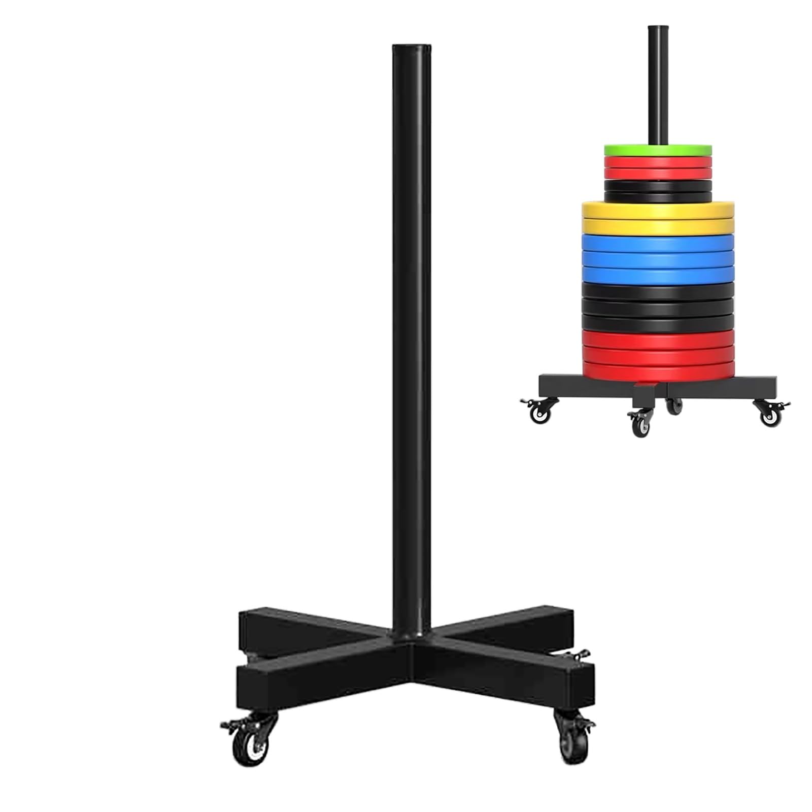 Olympic Rolling Weight Plates Storage-0.8/1.9in Apertures, Vertical Professional Barbell Bumper Plate Rack Holder for Strength Training, Gym Organizational Equipment(1.9in-Apertures,H-70cm/27.6in)