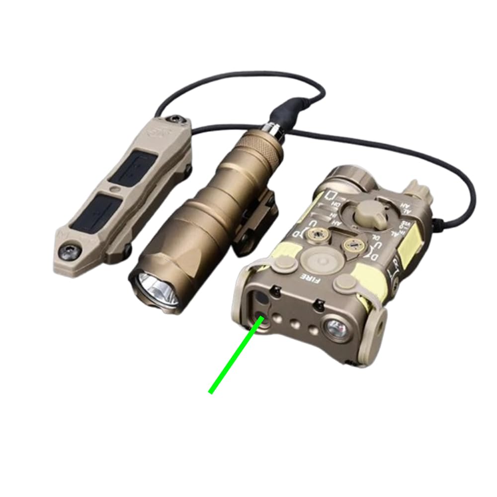 Metal L3-NL Box Aiming Laser Sights(with Green Laser+IR Laser+White Light), and M300A Strong LED Flashlight, and NF Modular Dual Wire Remote Pressure Switch(SF+2.5 Plug) Combo,DE