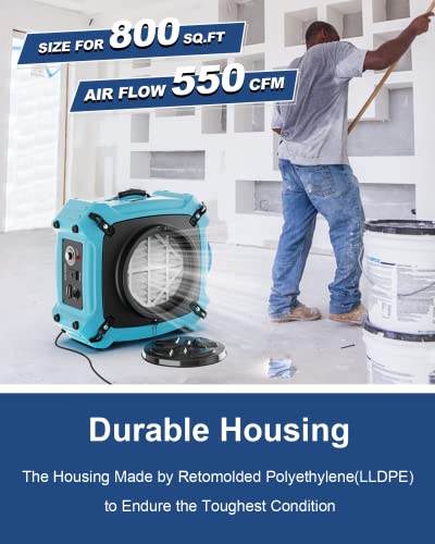 Image of ALORAIR PureAiro HEPA Max 870 Air Scrubber 3-Stage Filtration, Blue