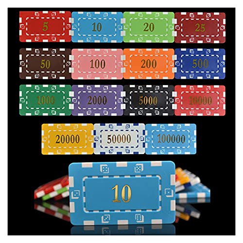 Lqian Poker Chip Set Poker Chips Square Poker Chips With Gilding Denomination 32G Iron/Abs Poker Chips Entertainment Chip Insert Metal 25 Pcs/Lot (Color : 1000 Black) #TOP2