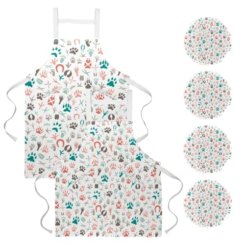 Tablier de cuisine pour nettoyage de la maison et tâches ménagères avec motifs colorés