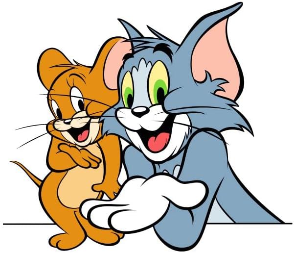 PVC Vinyl 'PVC Vinyl Tom and Jerry Cartoon Wall Stickers for Bedroom Home Kids Room,Multicolor,60 X 57 Centimeter,Pack of 1