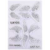 KWELLAM Wings My angel Just Fly Clear Stamps for Card Making Decoration and DIY Scrapbooking 21032936