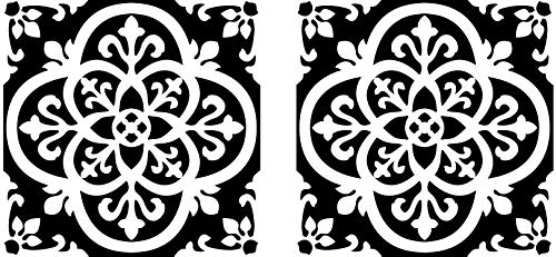FloorPops FP2475 Gothic Peel & Stick Tiles Floor Decal, Black (Тwo Рack, Black)