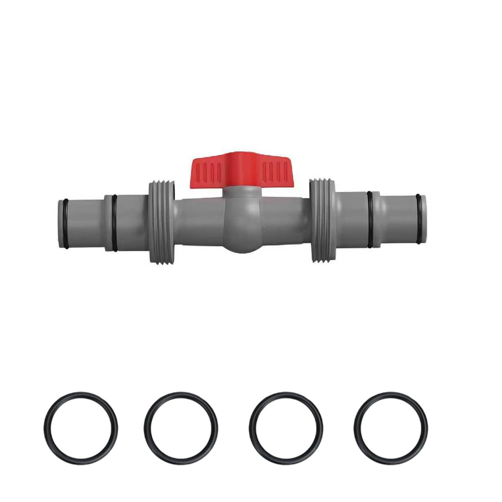 Hose Connector, Pool Stop Valve 32 mm to 38 mm, PVC 2-Way Pool Hose Adapter - Shut-off Valve, Ball Valve for Hose Diameter 32 / 38 mm for Above Ground Pool and Pool Pump Maintenance