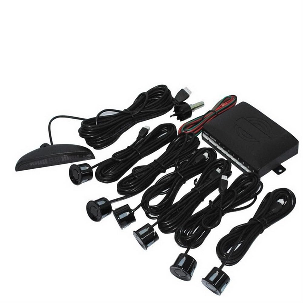 Kit sensori parcheggio Monitor Allarme per auto | Monitor Allarme automatico forte 6 sensori Sensore di parcheggio Retromarcia Retroilluminazione Display rilevamento radar