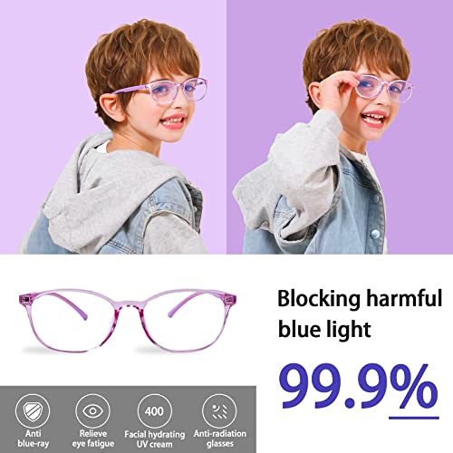 Image of Ultra-Light Blue Light Blocking Glasses with Case for Kids and Teens,Anti Eyestrain &UV400