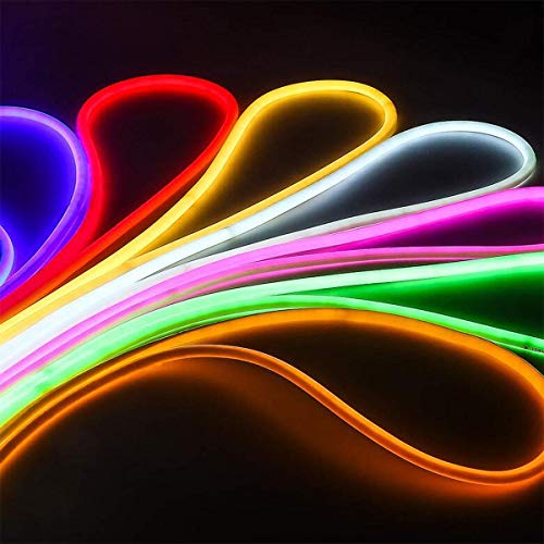 LED Strip Light 5M LED Flexible Strip Light AC 220V SMD 2835 LED Neon Flex Tube 120led IP65 Waterproof Rope String Lamp, Multi Color Select for Home DIY Holiday Festival Decoration EU Power Plug