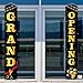 Black and Gold Grand Opening Decorations Outdoor Grand Opening Porch Sign Banner Now Open Signs New Store Restaurant Grocery Cafes Shop Advertising Decorations and Supplies for Business