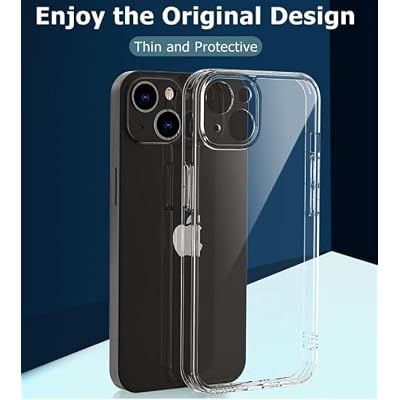 GGM GİYİM & AKSESUAR iPhone 13/14 ile Uyumlu Silikon Şeffaf Kılıf Şok Emici Özellikli Full Kasa Koruma Sağlayan Şeffaf Kılıf