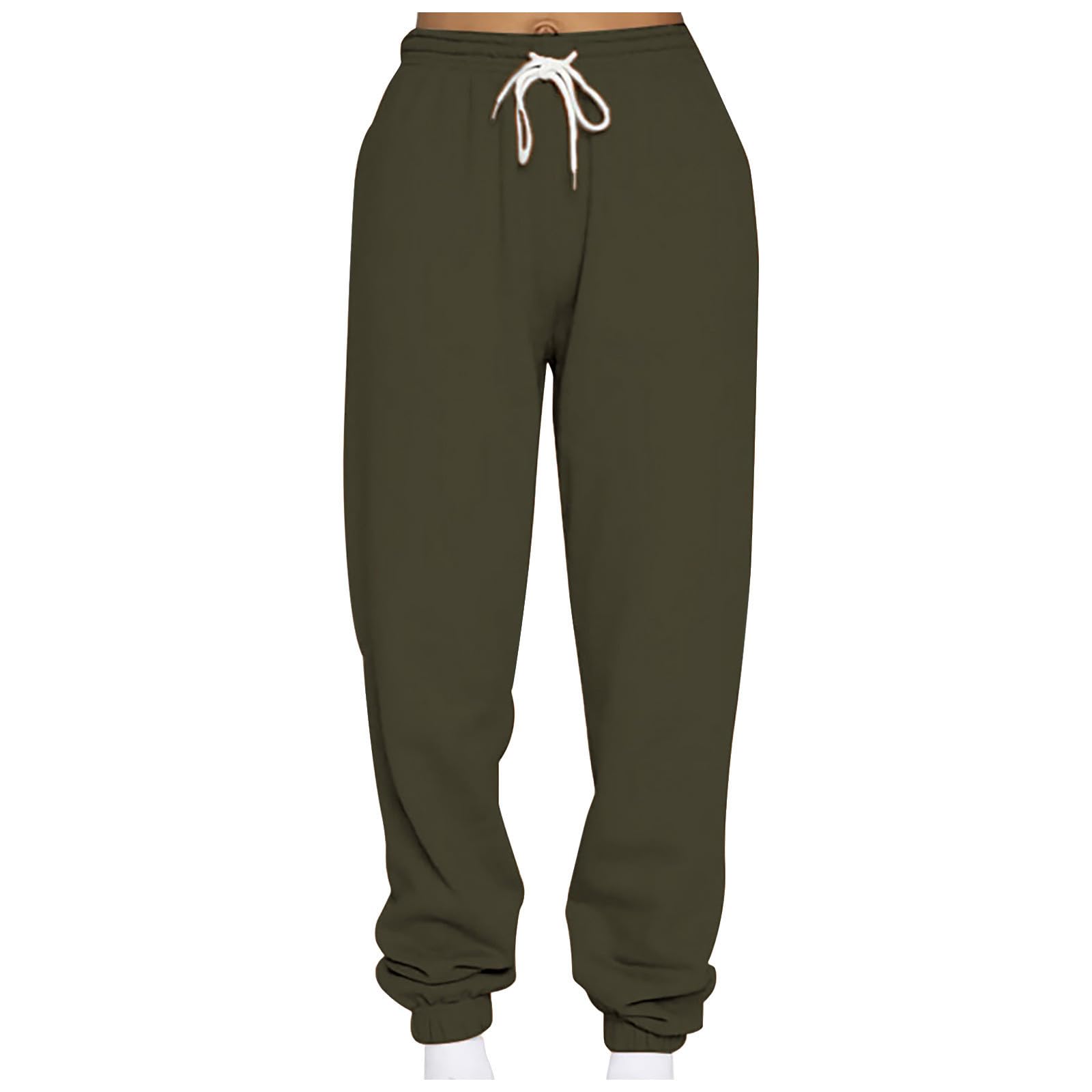 Sweatpants for Women Winter Warm Fleece Sweat Pants Cinch Bottom Joggers High Waisted Baggy Sports Running Pants