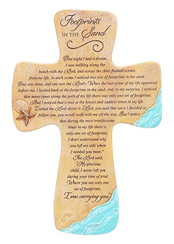 Abbey Press Footprints in The Sand Wall Cross 7 Inches L X 10 1/2 Inches H X 1/8 Inch W