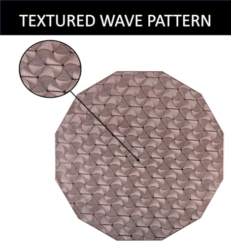 Image of PVC Dining Table Placemats Set of 6 | Washable Table Mats for Dining Table | Decorative Plate Mats for Home, Kitchen & Restaurant | 39 x 39 cm (Rose Gold, Abstract)