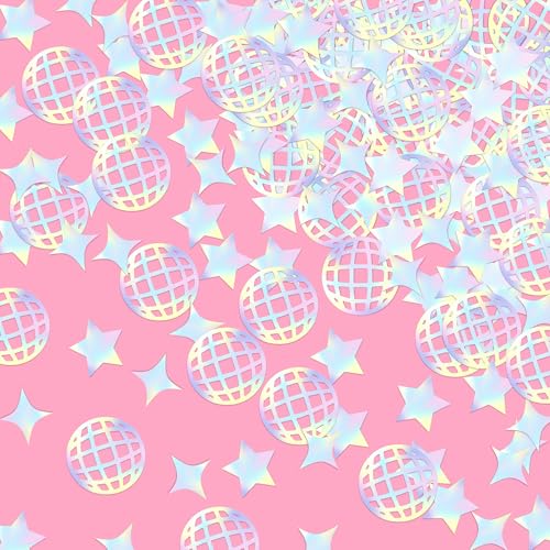 KatchOn Disco Holographic Silver Confetti - Pack of 200 for New Year's Eve Party 2025 | Shiny Decorations