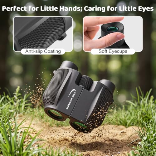 Image of Aurosports 10x25 Binoculars for Bird Watching with Bird Guide Book | Compact, Lightweight for Adults & Kids; BAK4 FMC Optics; Includes Bird Guide Book; Great Gift For Bird Watching, Travel