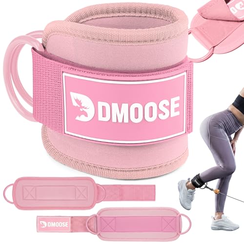 Image of DMoose Ankle Strap for Cable Machine - One Size Fit with Premium Padding, Workout Kickback Ankle Cuffs, Ankle Bands for Working Out, Booty Workouts, Leg Extension, Hip Abductors & Lower Body Exercises