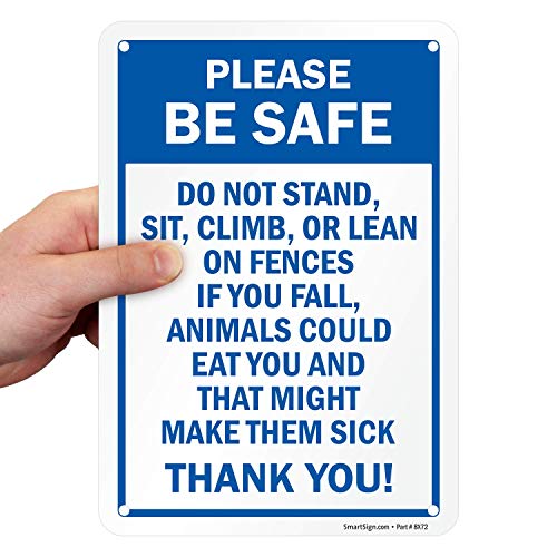 Signalétique de clôture plastique Please Be Safe de 17,8 x 25,4 cm