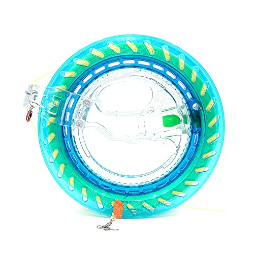 Hsthe Sea Enrollador para carrete de cometas Mango para carrete de ABS de 7 pulgadas de diámetro con 300 m de línea de cometas y función de bloqueo (Crystal Blue)