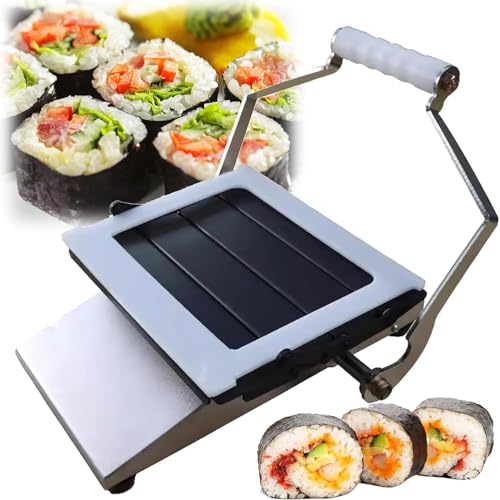 Kit de fabricación de sushi – Lanzador de cohetes y máquina de enrollar sushi de acero inoxidable, máquina de hacer sushi DIY con alfombrilla rodante para sushi casero, perfecto para principiantes