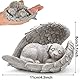 AOTOPYU Katze Hund Engel Haustier Denkmal Grab Marker Tribut Statue, Deko Haustier Gedenken Tier Garten Statue, Polyresin, Gedenkstein Katze/Hund, Hundeengel-Gedenkstatue erinnert (Engel Hund)