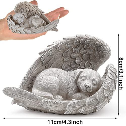 AOTOPYU KatzeHund Engel Haustier Denkmal Statue, Deko Gedenkstein Tier Garten, Polyresin, Hundeengel-Gedenkstatue erinnert