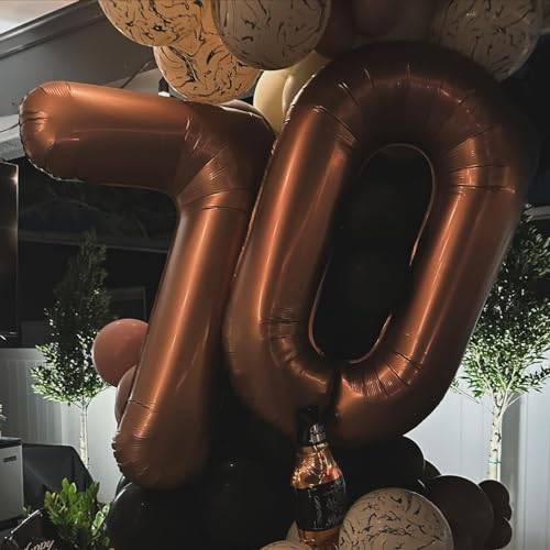 Image of Dark Brown Number 17 Balloon 40 inch, Coffee Brown 17 Number Balloons, 17th Birthday Decorations, Chocolate 17 Year Old Dark Brown Party Supplies
