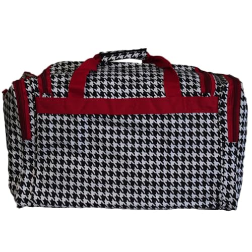 Image of World Traveler 81T16-606-R Duffle Bag, One Size, Red Trim Houndstooth