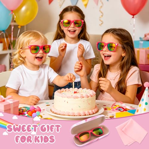 Image of Kids Sunglasses Girls Unicorn Heart Eyeglasses UV Protection Toddler Sunglasses with Sunglass Case for Party Beach