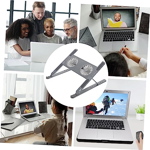 Soporte ajustable para laptop con ventilador y aluminio miniatura 6