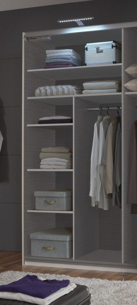 Wäscheeinteilung Size Regalsystem Kleiderschrankzubehör Zubehör Kleiderschrankeinteilung grau 100cm Fach Schrankhöhe 220cm 96x150x50cm
