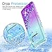 LeYi Compatible with Samsung Galaxy S8 Case with 3D PET Screen Protector(2PCS) for Girls Women, Glitter Bling Clear Phone Case for Samsung S8, Teal/Purple