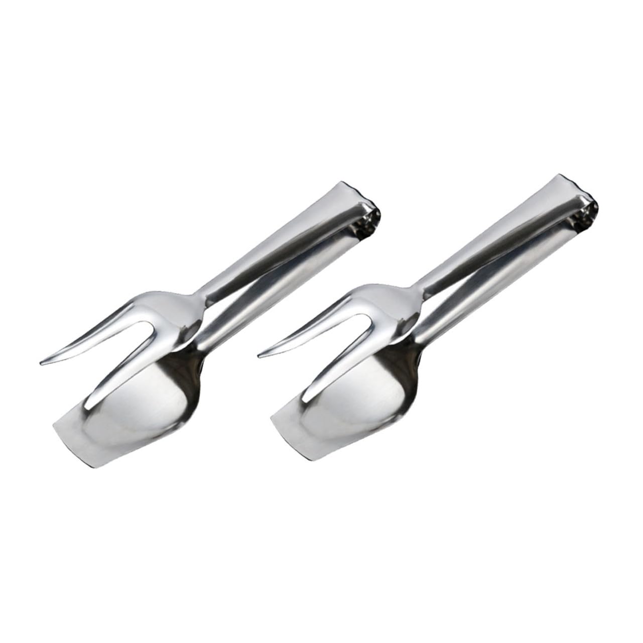 OUNONA 2 pezzi Pinze da Cucina in Acciaio Resistente per Pane e Insalata Clip Doppia Alimentare Leggera e Robusta per Buffet Grigliate e Servizio Catering