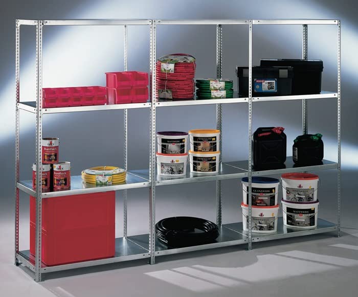Fachbodenregal Schraub,Grundf.,2500x1000x400mm,FL 100kg,grau