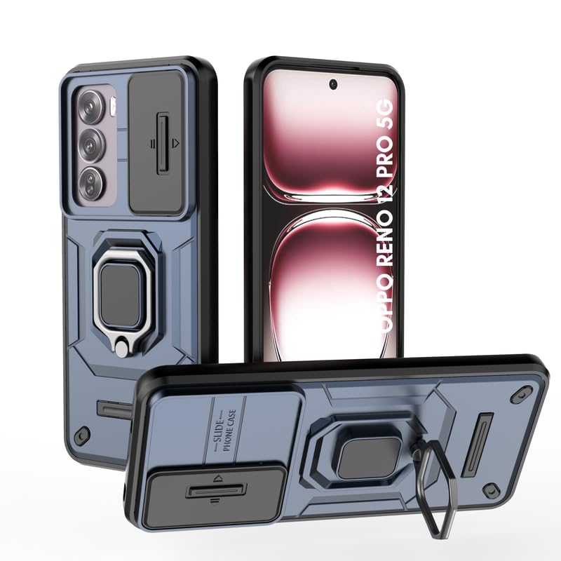 Casodon Heavy Duty Armor Back Case Cover for Oppo Reno 12 Pro 5G - Magnetic Kickstand Ring with Camera Shutter Protection, Rugged Bumper Hard Back Cover for Oppo Reno 12 Pro 5G (PC & TPU|Blue) (B0DD7LCD6J) Amazon Price History, Amazon Price Tracker