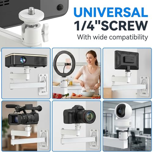 Image of ZORBES Projector Wall Mount Stand, Foldable Tilt Swivel 360, Up to 6.6 lbs