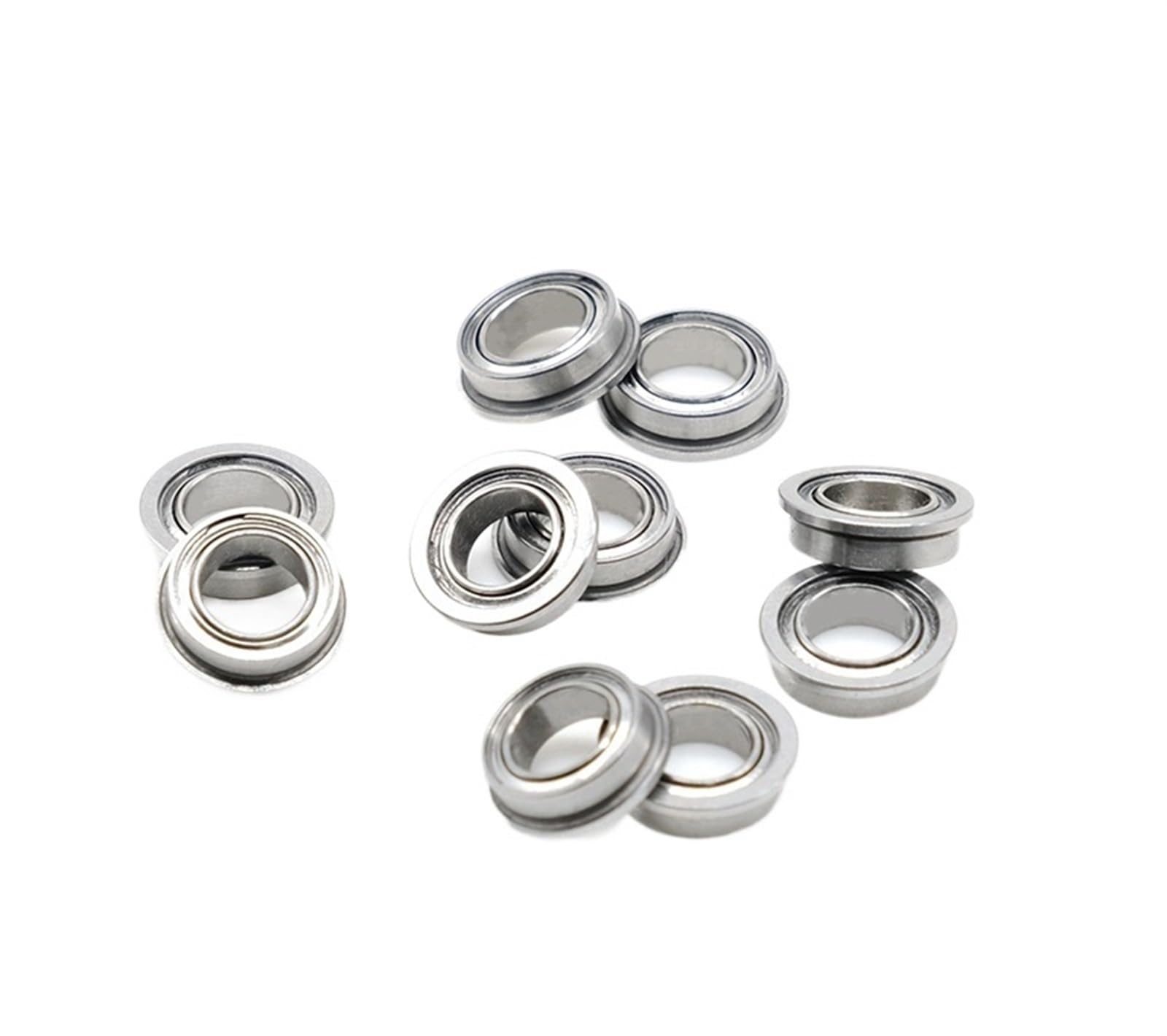 XRKJKQIDG Bimetal Seal Shield Micro deep Groove Bearing 10pcs SMF85ZZ 5x8x2.5mm Flange Double Shielded Stainless Steel Flanged Ball Bearings