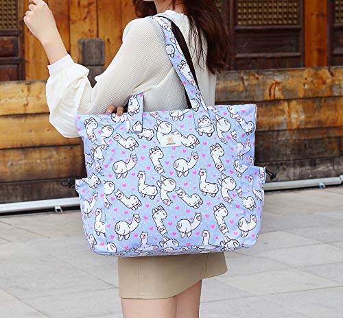 Nylon Large Lightweight Tote Bag Shoulder Bag for Gym Hiking Picnic Travel Beach Waterproof Tote Bags - Thumbnail 2