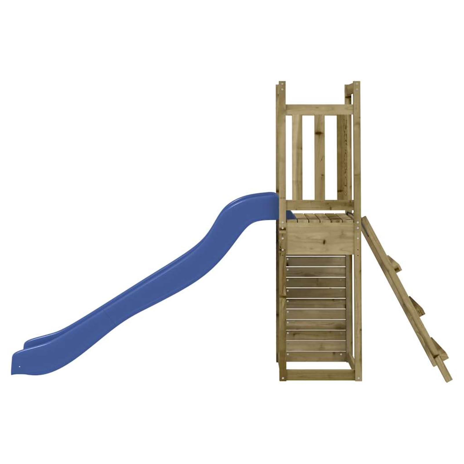 Gecheer Parque Infantil de Exterior con Tobogán, Torre de Escalada para niños al Aire Libre, Escalera y Accesorios de Juego para el jardín Madera Maciza Pino impregnada 9#