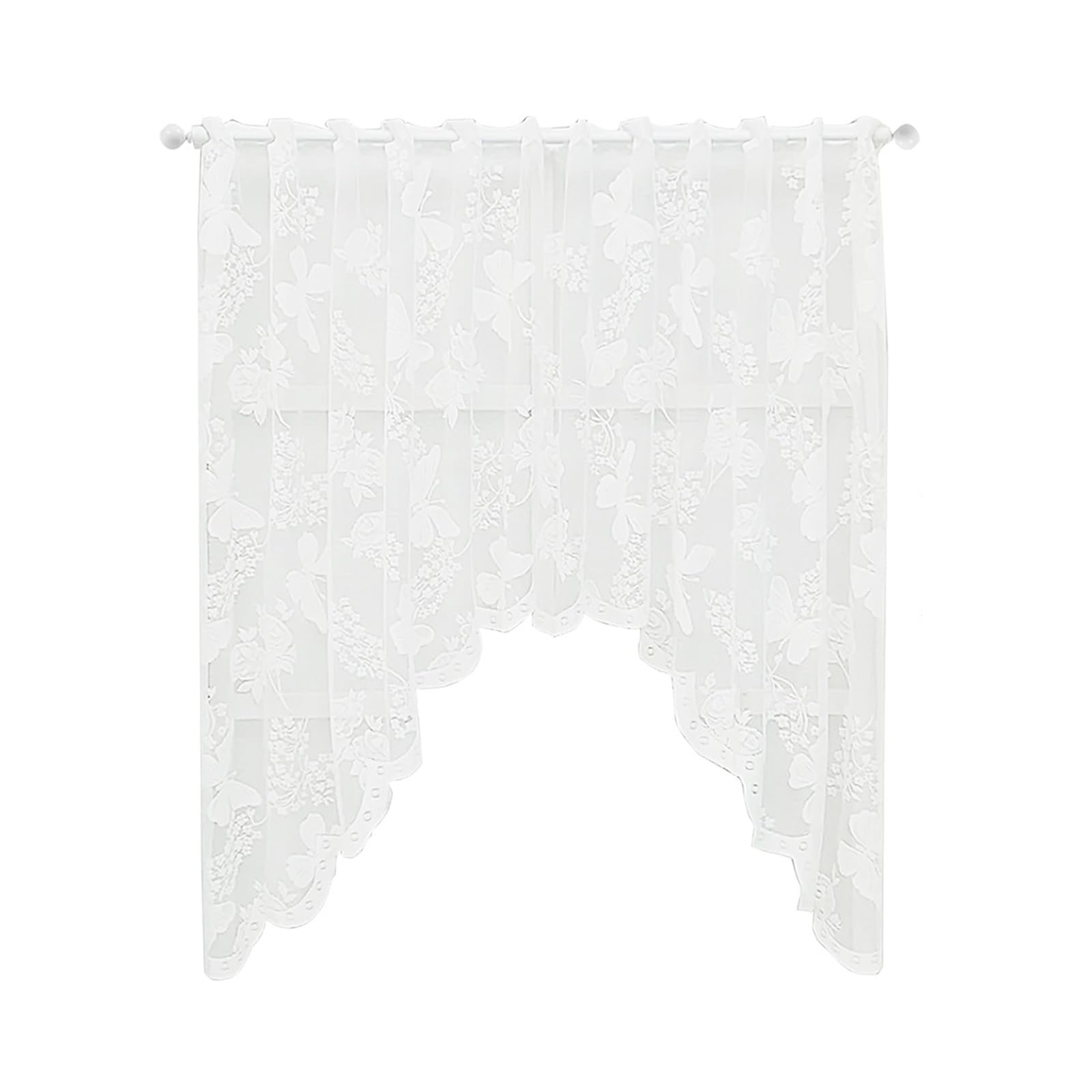 Elnwnnkc Women's Multicolor Filtering Laces Curtain With Delicate Florals And Butterfly Embroidery For Various Home Styles Laces Curtain