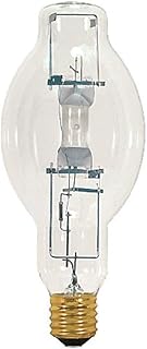 Satco S4388 Mogul Base Metal Halide HID Light Bulb, 400 Watts, 40000 Lumens, ED37 Shape, E39 ANSI Base, 3600 CCT (Kelvin), 360 Beam Spread, 20000 Average Rated Hours, Clear Finish