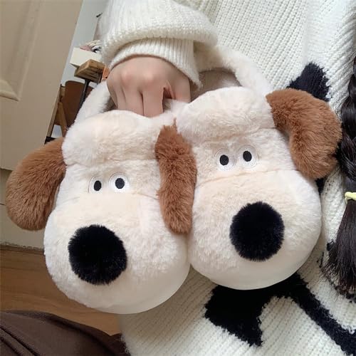 Women's Puppy Slippers - warm plush, cosy and skin-friendly. Non-slip and lightweight sole.3