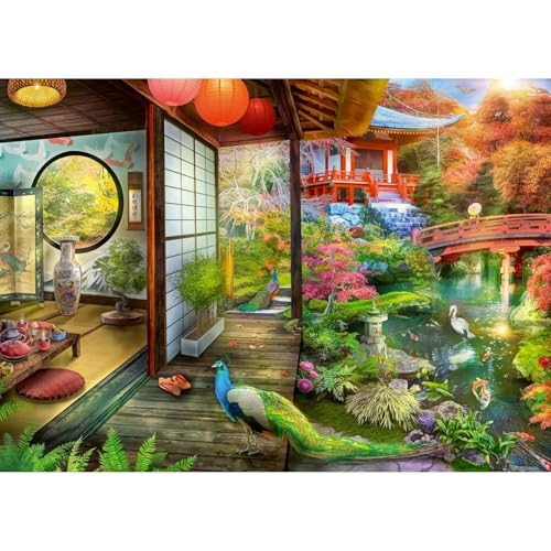 Ravensburger Japanese Garden Teahouse 1000 Piece Jigsaw Puzzle for Adults - 12000635 - Handcrafted Tooling, Made in Germany, Every Piece Fits Together Perfectly - Image 3