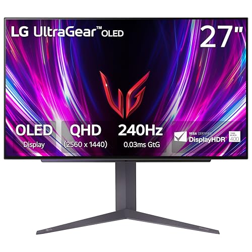 LG ‎27GS93QE 27-inch Ultragear OLED Gaming Monitor QHD 1440p 240H...