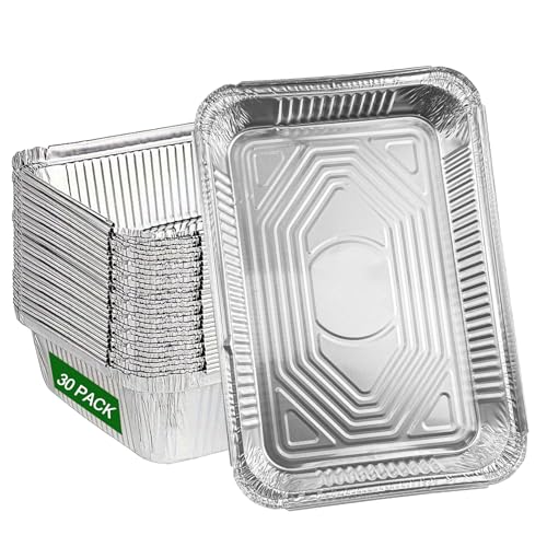 ZBXSNK Large Aluminium Foil Trays 2350ml Bulk Heavy Tin Foil Baking Tray Disposable Roasting Trays - Oven Freezer Safe Cooking Broiling Pans for BBQ Party Storing Food