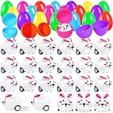 Qyyiguf 30 Pack Easter Eggs with Bunny Pull Back Cars,Easter Theme Cartoon Rabbit Vehicles,Easter Basket Filler Stuffers for Party Favors,Classroom Prizes,Birthday Gifts,Kids,Girls,Boys