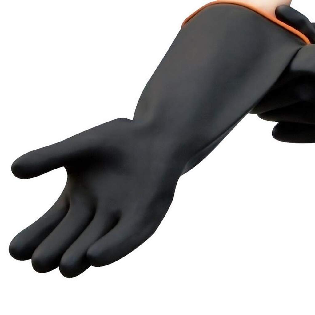 Guantes de jardinería, 1 par de trabajos limpieza caucho nitrilo resistentes al aceite solvente(45cm)