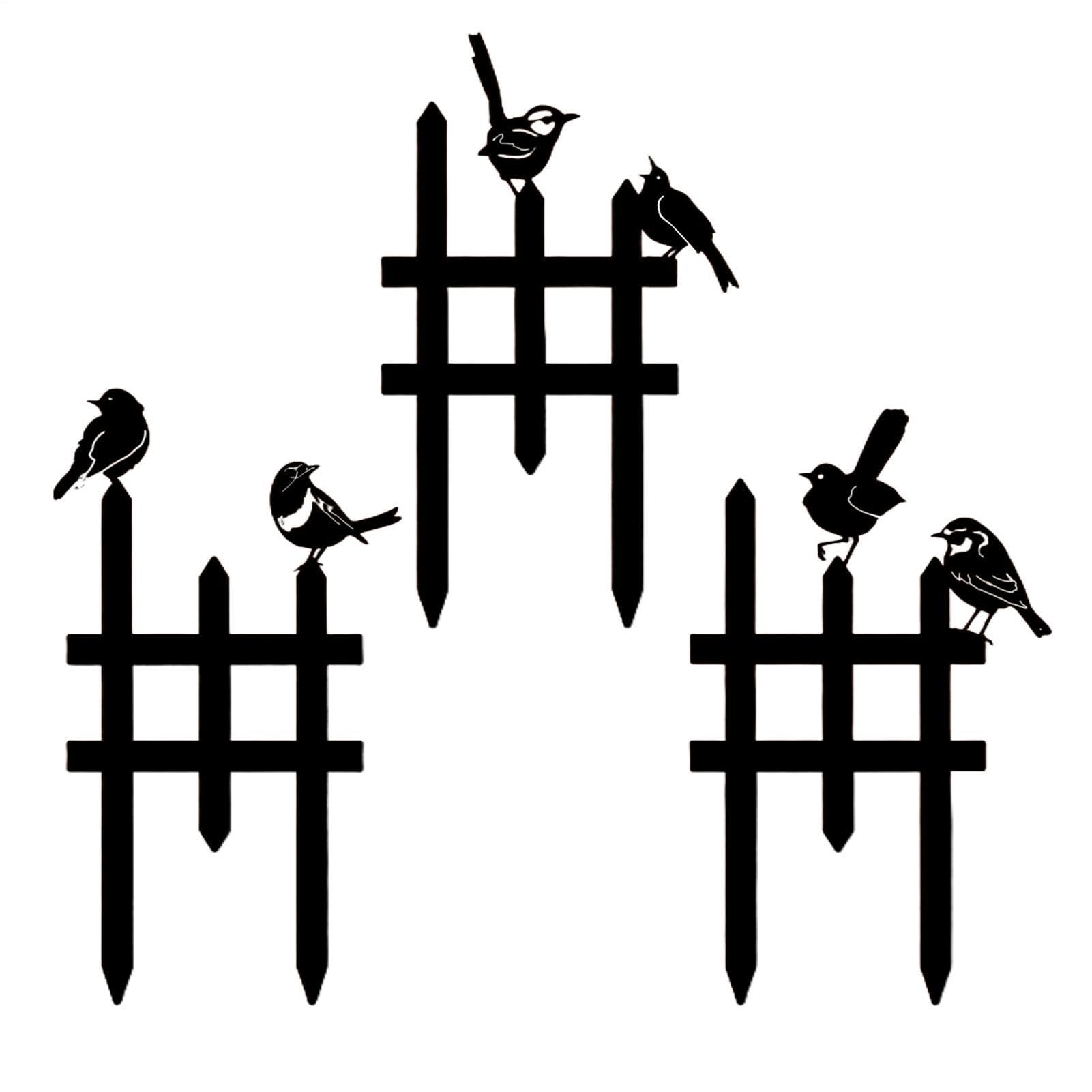 Valla pequeña jardín con diseño de estacas para suelo, ideal para decoración rústica de exteriores